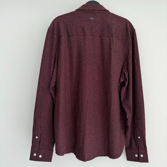 Rhone Shirt Mens Large Tawny Port Black Heather WFH Button Up Moisture Wicking - Picture 4 of 11